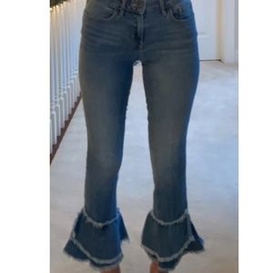 Jessica Simpson Frayed Hem Flare Jeans Size 27